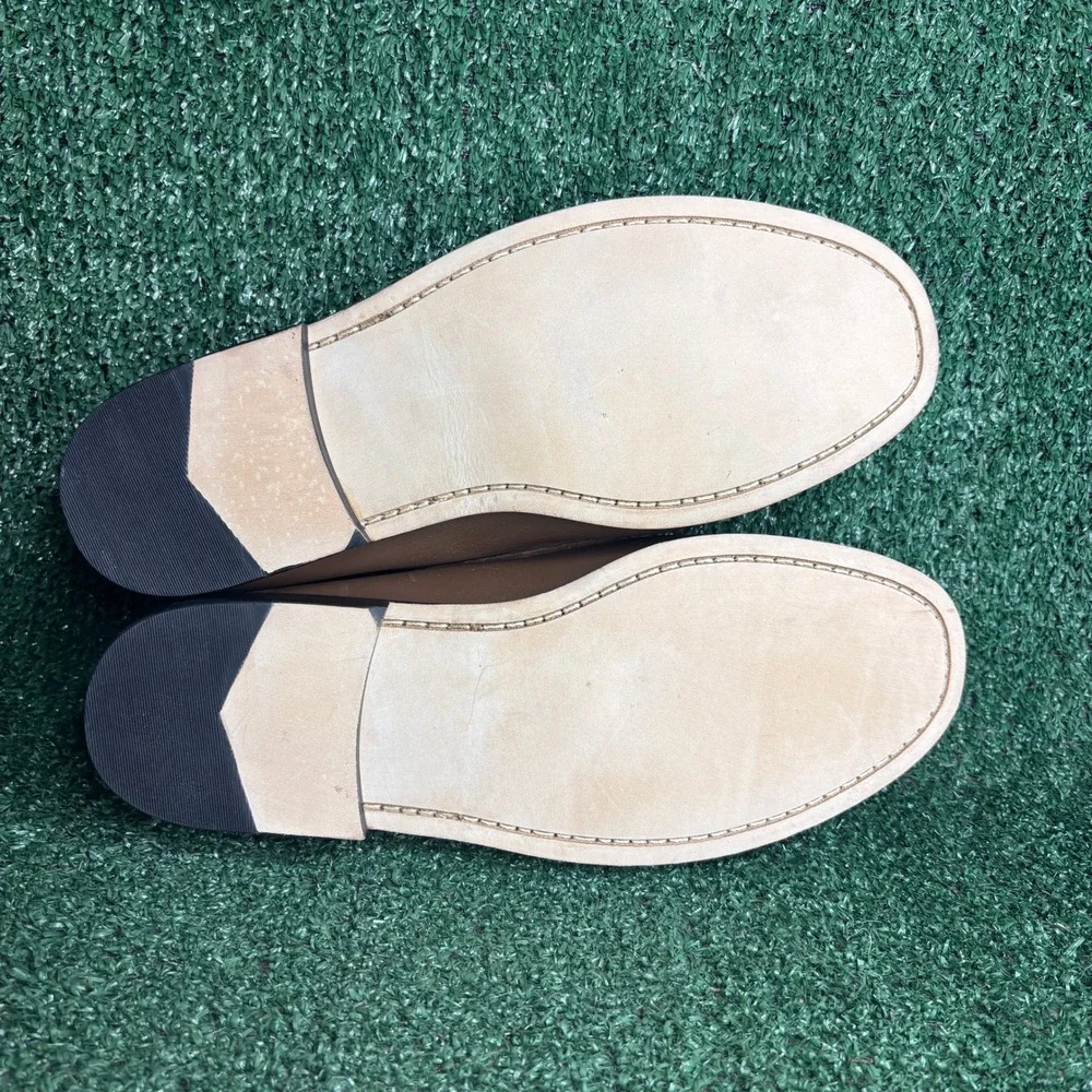 NEW Hitchcock Leather Slip On Venetian Loafers Classic Brown Mens Size 9 5E Wide